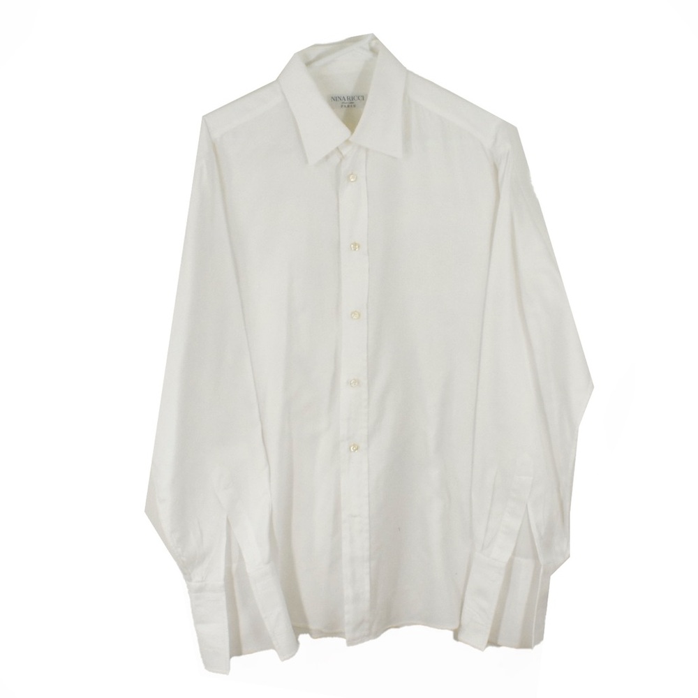 Vintage Nina Ricci Paris White Button Up Evening Long Sleeve Dress Shirt
